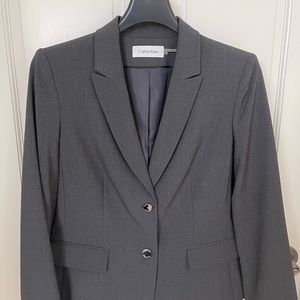 Calvin Klein suit jacket: charcoal gray